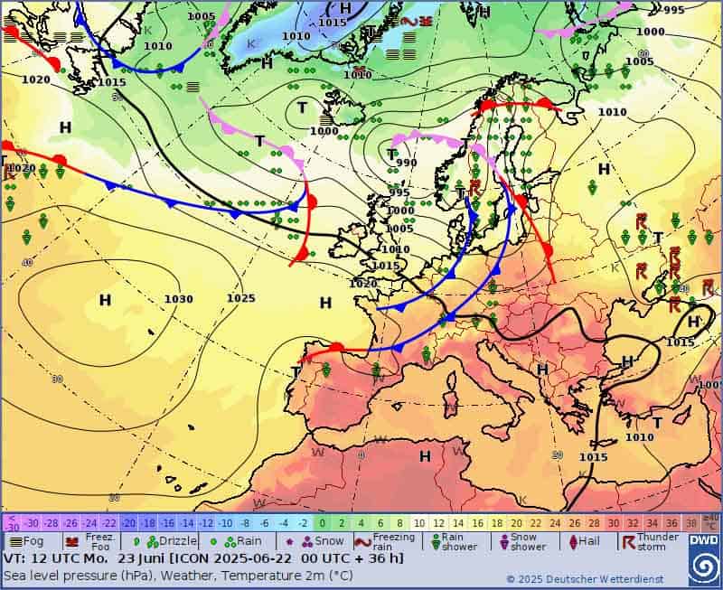 Sytuacja synoptyczna na początku tygodnia. Pogoda na 5 dni przyniesie dynamiczną aurę
