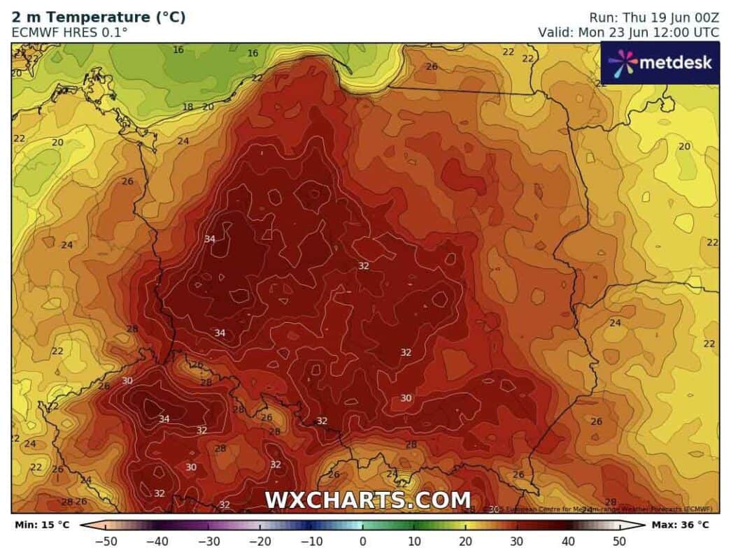 Silny upał w Polsce na początku przyszłego tygodnia