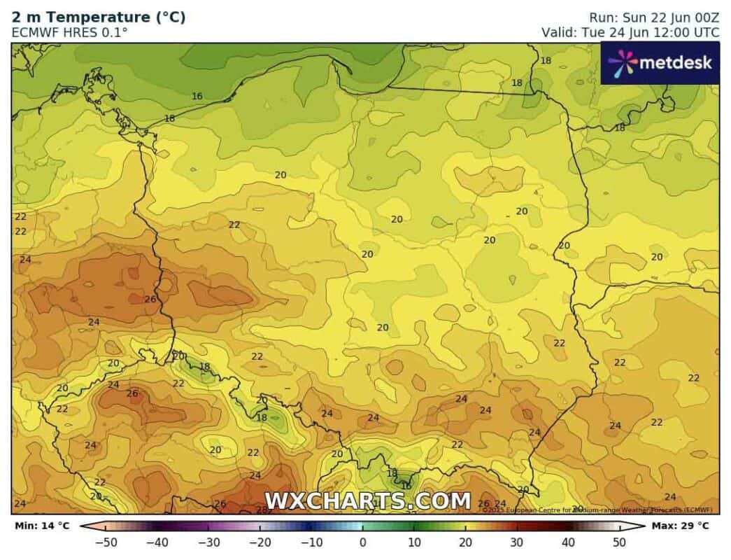 Ochłodzenie we wtorek w kraju