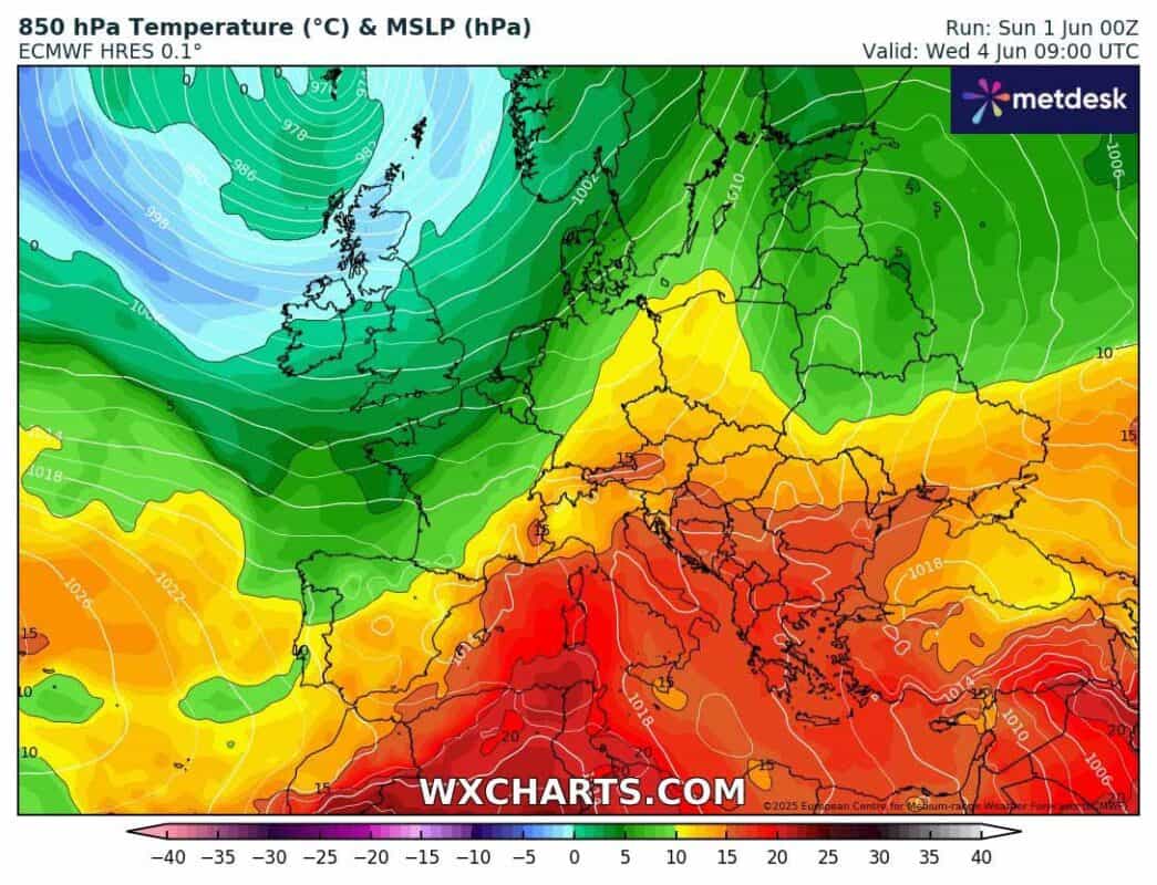 Napływ gorących mas powietrza. Upał w wielu regionach Europy