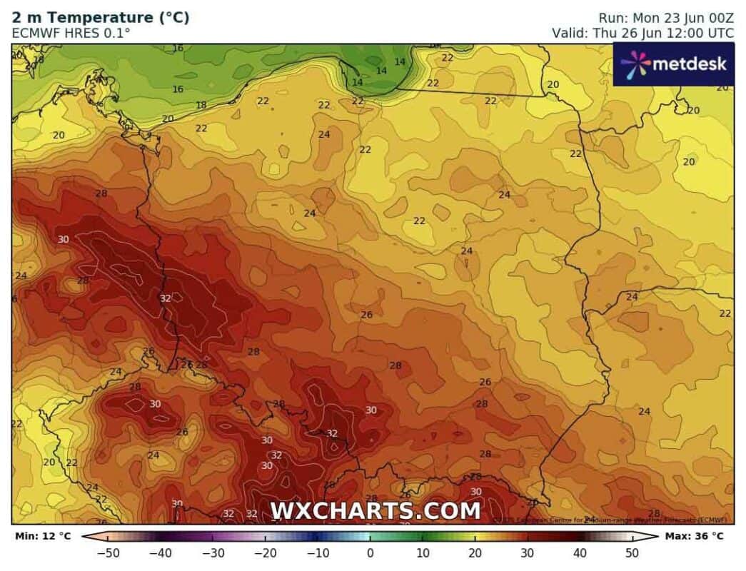 Wysokie temperatury i dużo wilgoci w powietrzu w Polsce