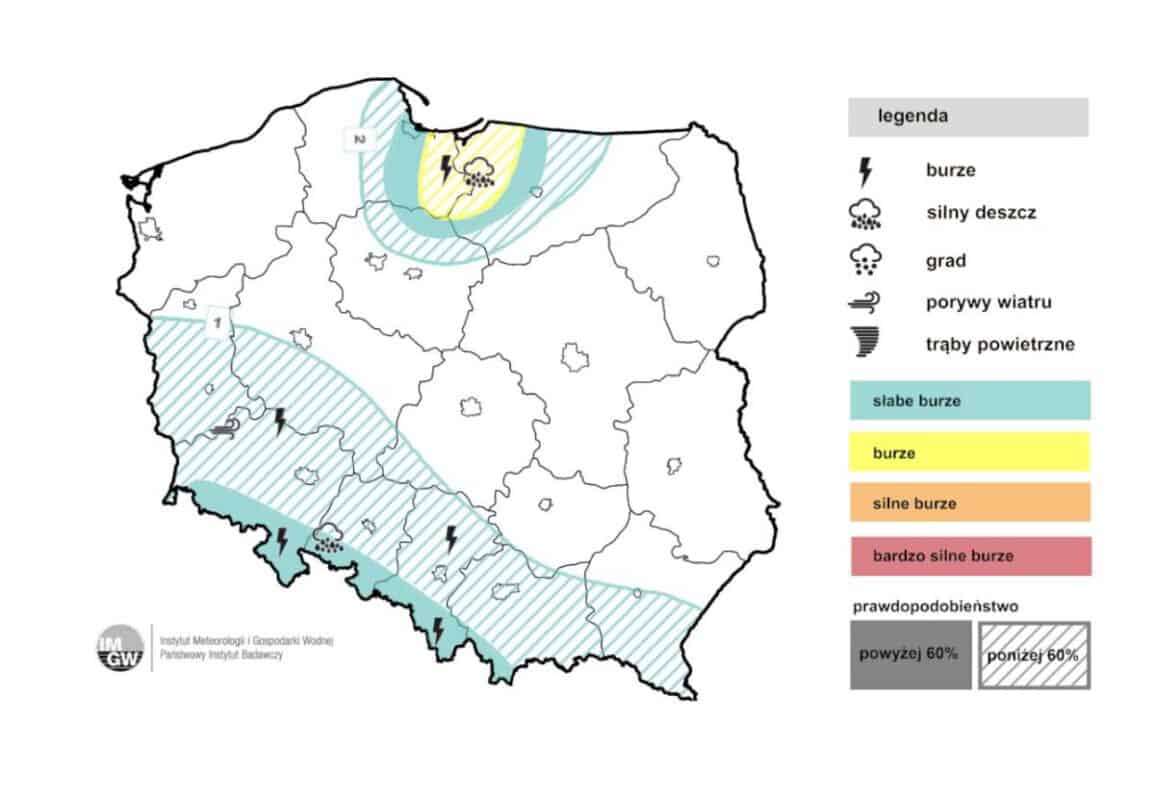 niżowa pogoda i burze