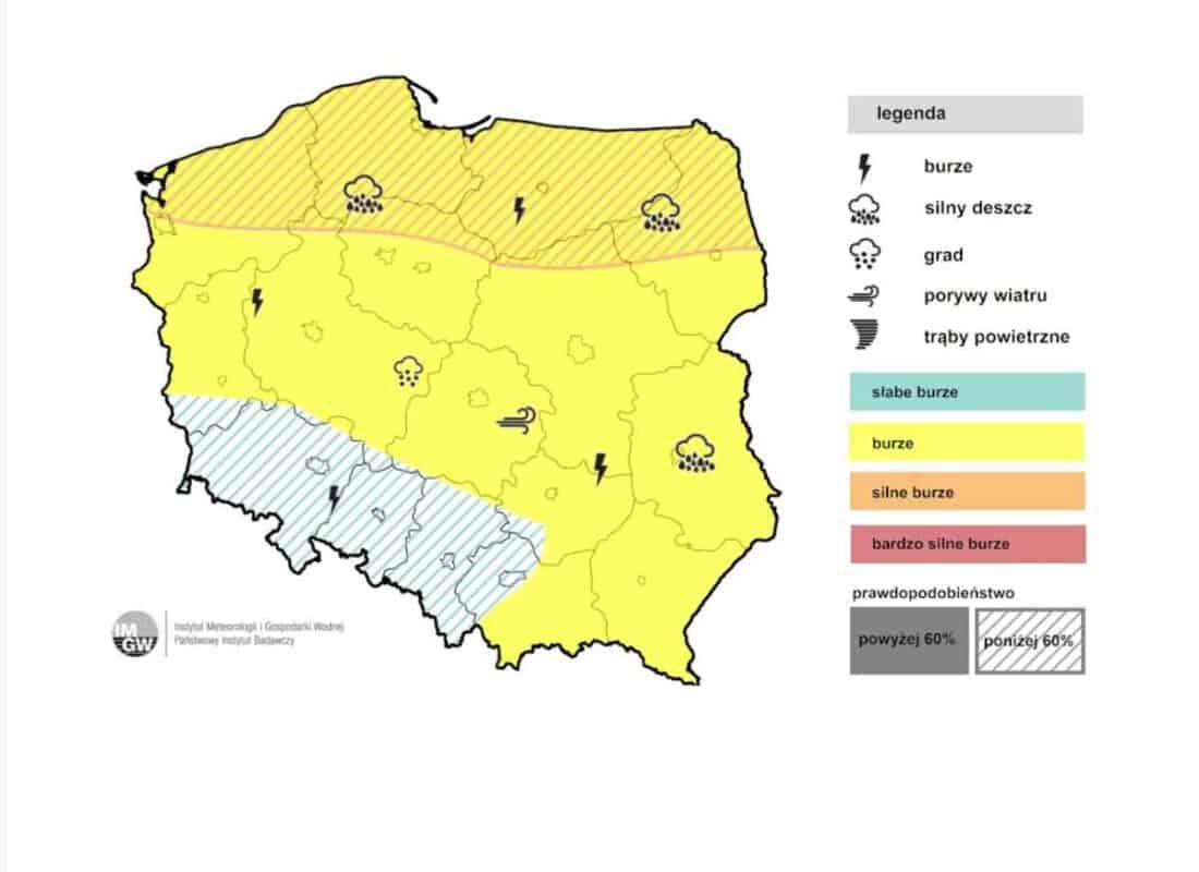 groźne burze w kraju