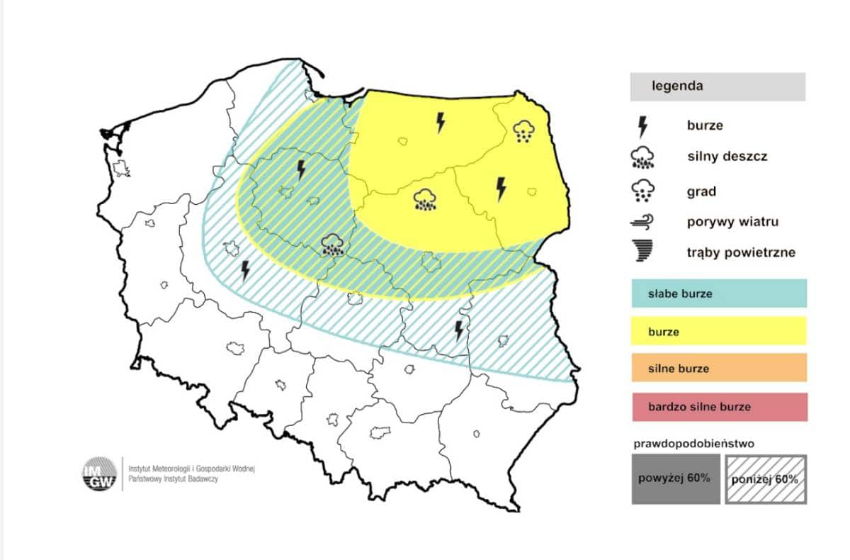 Groźna pogoda i burze w kraju