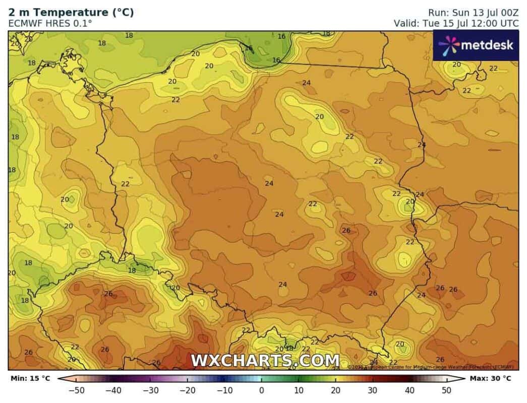 Pogoda na 5 dni. Dość ciepła pierwsza polowa tygodnia w Polsce