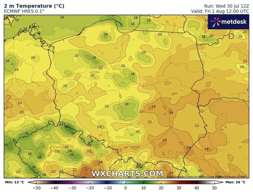 Pogoda na weekend przyniesie nam umiarkowane temperatury powietrza
