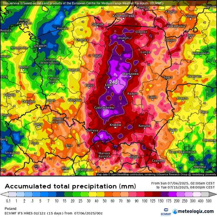 silne ulewy i burze w regionie
