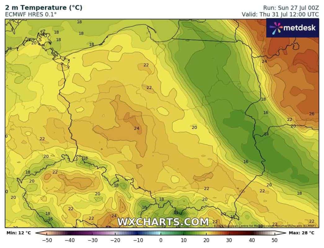 Zróżnicowana temperatura, środa, czwartek