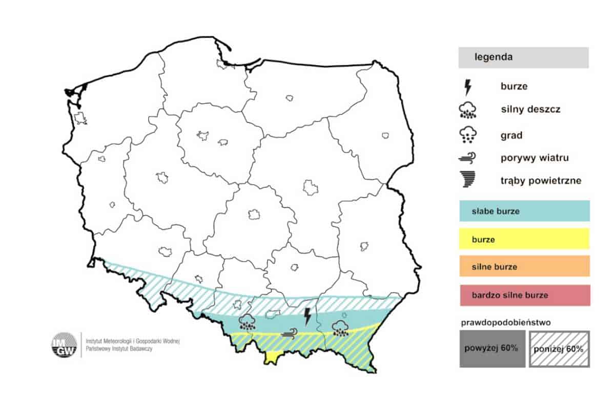 burze w kraju i dynamiczna pogoda
