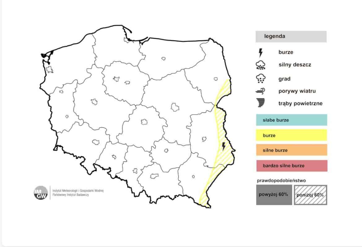 groźne burze w kraju