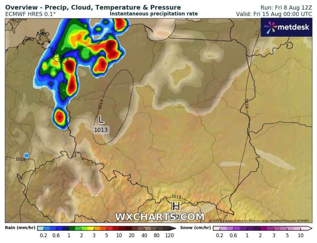 Front atmosferyczny na koniec tygodnia