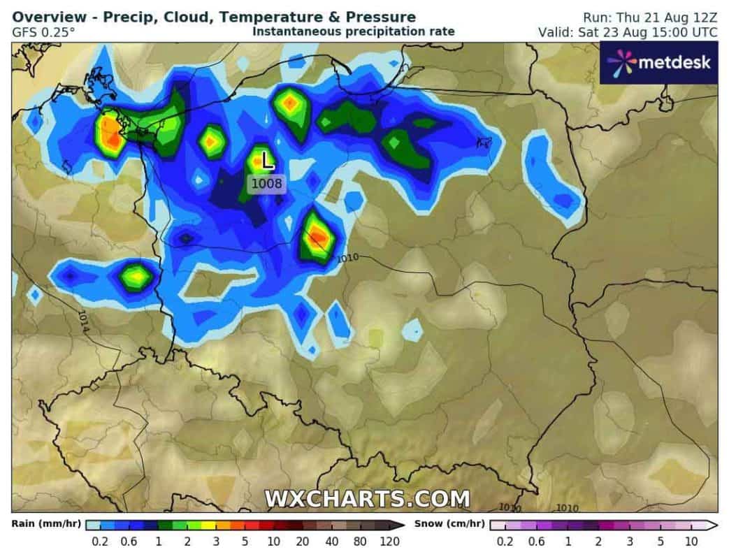 Deszcz spadnie w weekend nad Polską. Upał wypchnięty na wschód