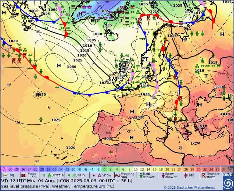 Pogoda na 5 dni. Sytuacja synoptyczna na początku tygodnia