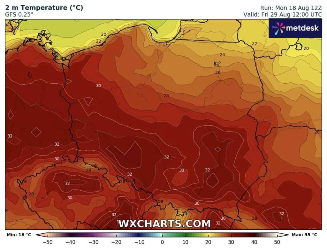 Upał w Polsce na koniec sierpnia