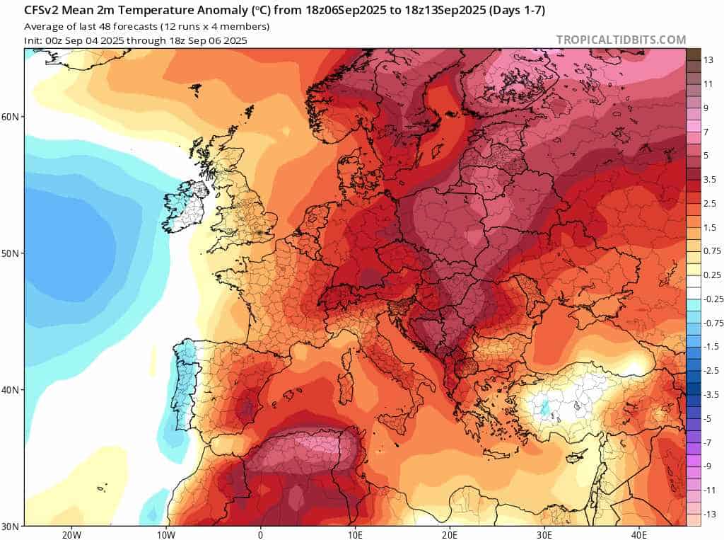 duża dodatnia anomalia zaskoczy w pogodzie