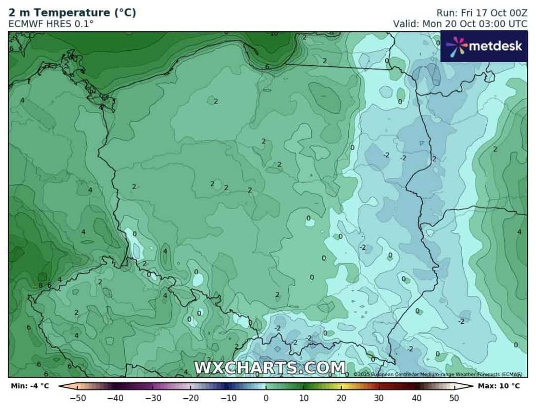 Niskie temperatury podczas najbliższych nocy w Polsce