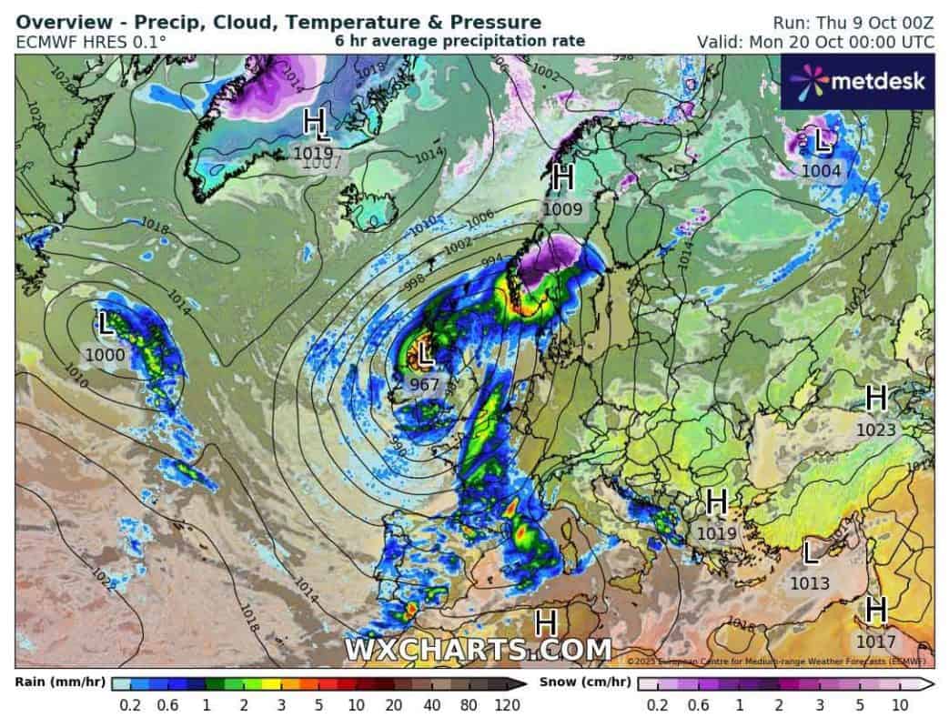 Głęboki niż i wichura dotrą do Europy
