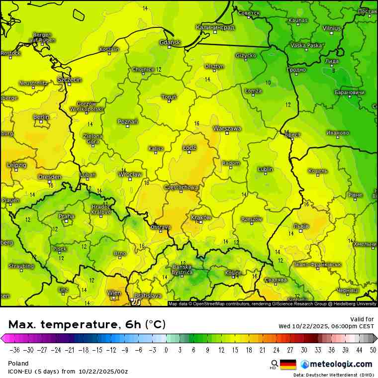 silne ocieplenie w Polsce