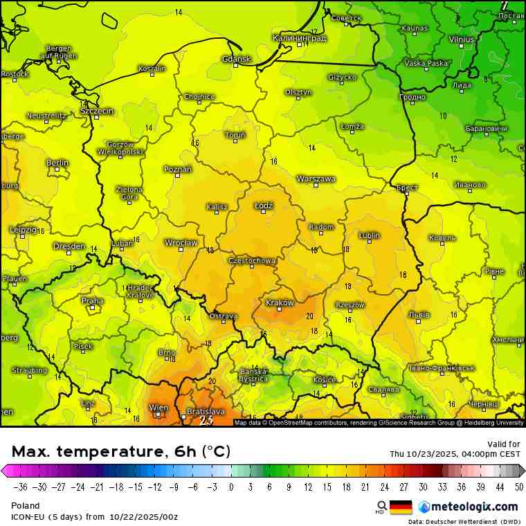 silne pocieplenie i zmiana pogody w Polsce