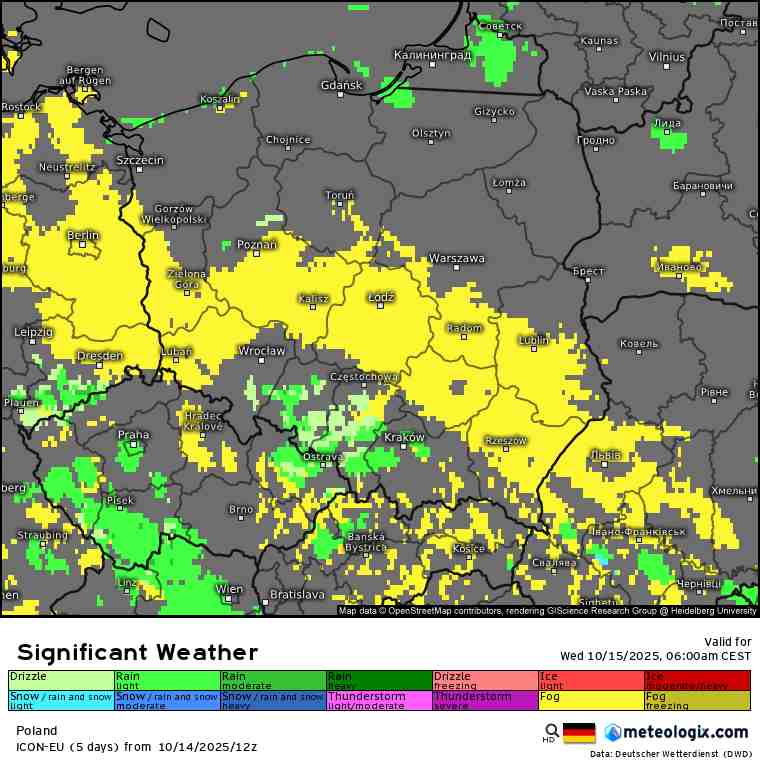 mgły obejmą wiele regionów w nocy z wtorku na środę