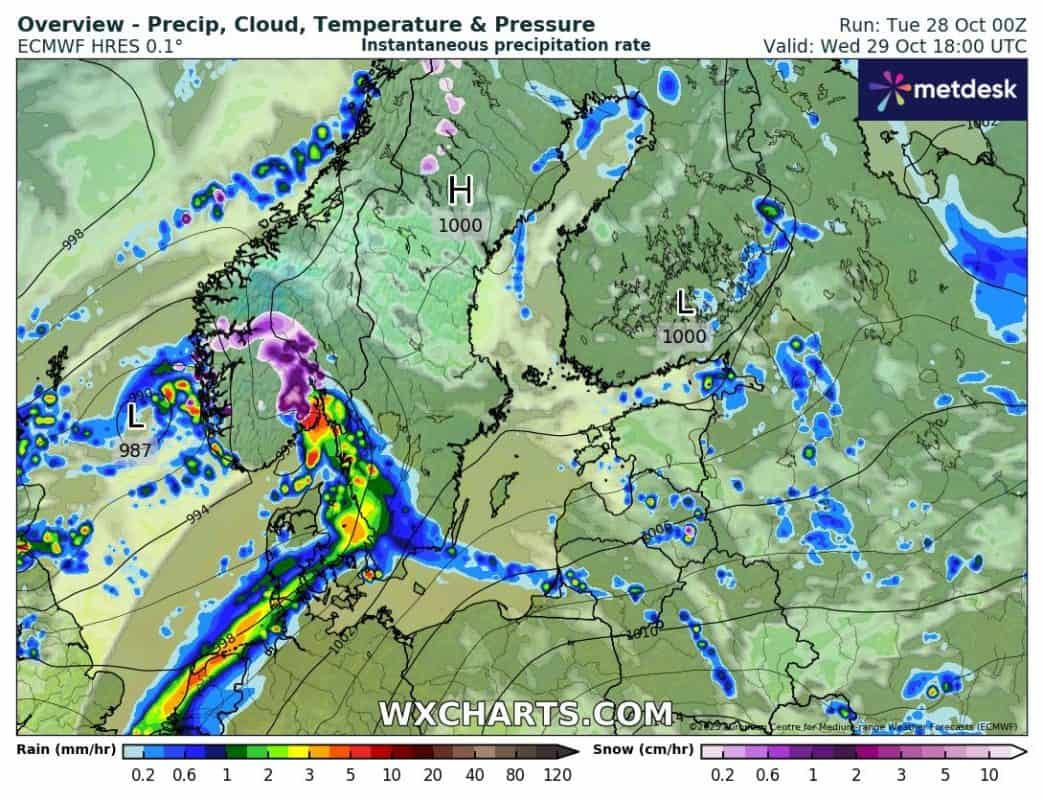 silne opady zimowe i śnieżyce w prognozach ECMWF