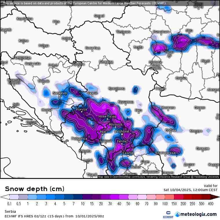śnieżyce na Bałkanach