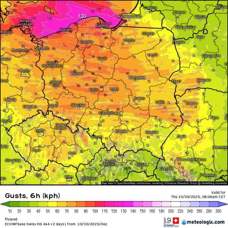 groźna pogoda w regionie i silny wiatr