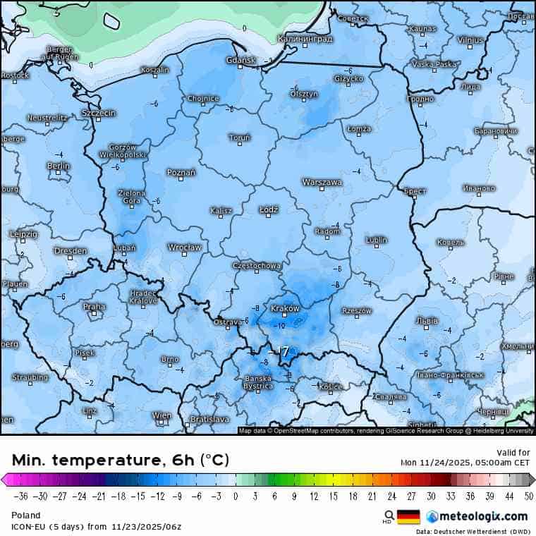 zmiana aury w kraju i mróz