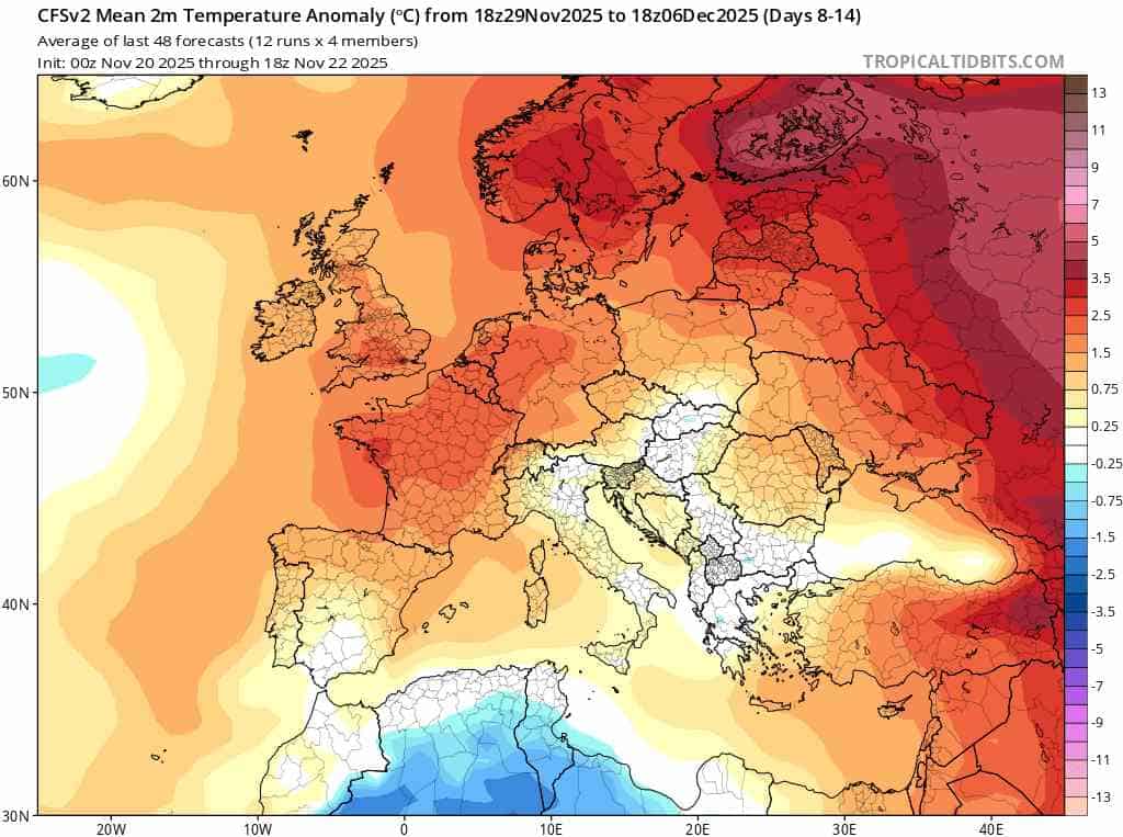 pogoda długoterminowa na okres do 6 grudnia 2025 r. 