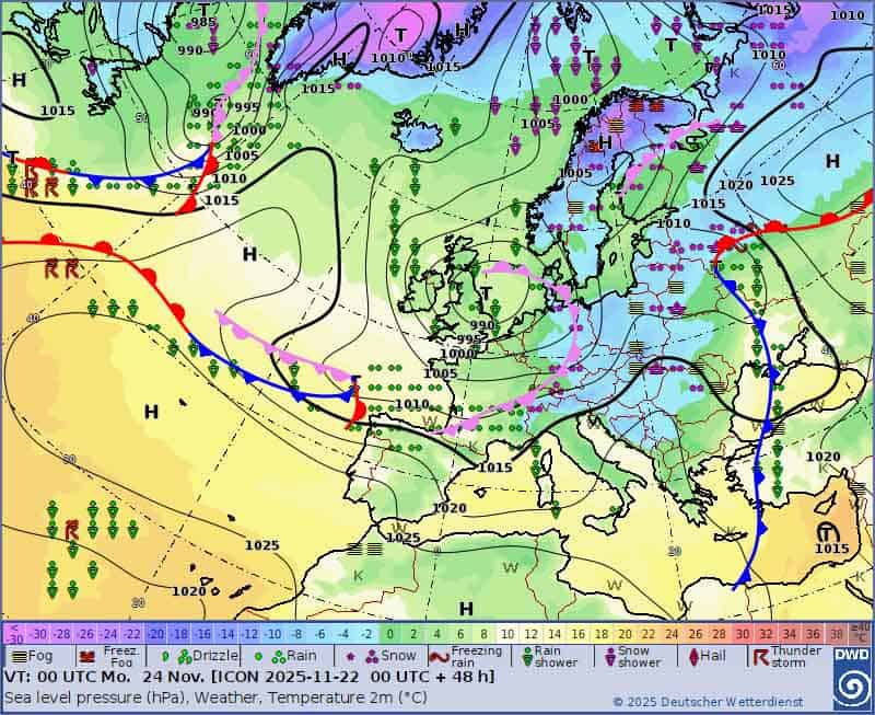Pogoda na 5 dni. Sytuacja synoptyczna na początku nowego tygodnia.