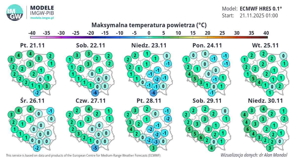 silny mróz i duża zmiana pogody w kraju