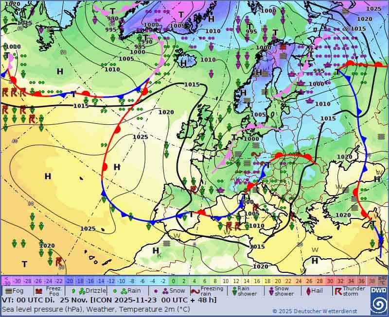 Śnieżyca związana z frontem atmosferycznym już we wtorek