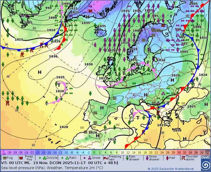 Wichura w Europie. Sytuacja synoptyzna