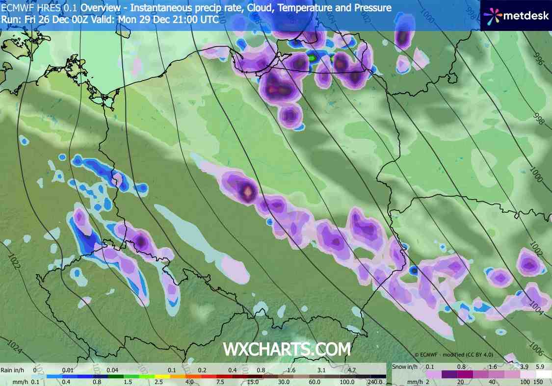 śnieżyce i burze śnieżne w kraju na 29 grudnia