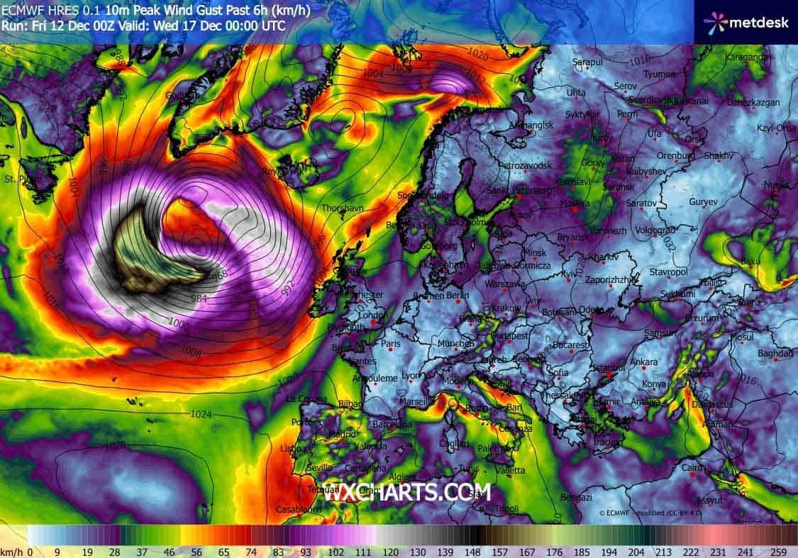 Koszmarna wichura z wiatrem ponad 200 km/h