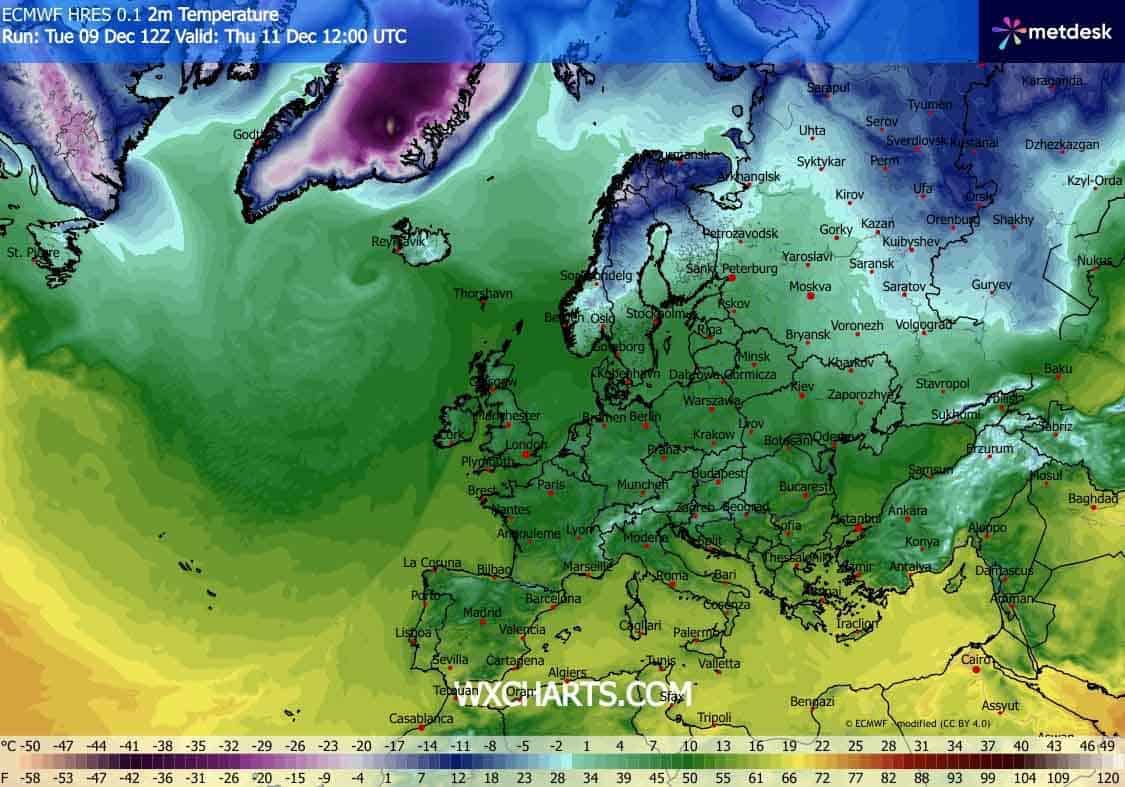 Mróz na wschodzie i północy Europy