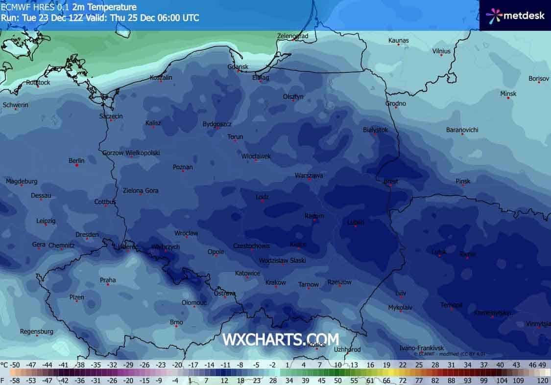 Śnieżyca w arktycznych, chłodnych masach. Mróz dotarł do Polski