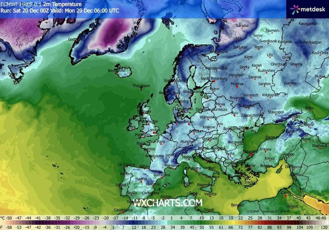 Na koniec roku mróz rozleje się po całej Europie