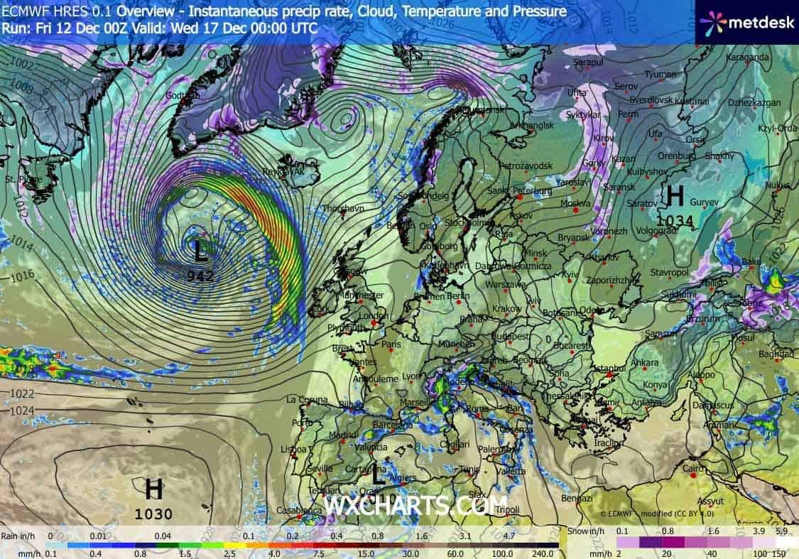 Głęboki niż znad Atlantyku. Nasunie się potężna wichura