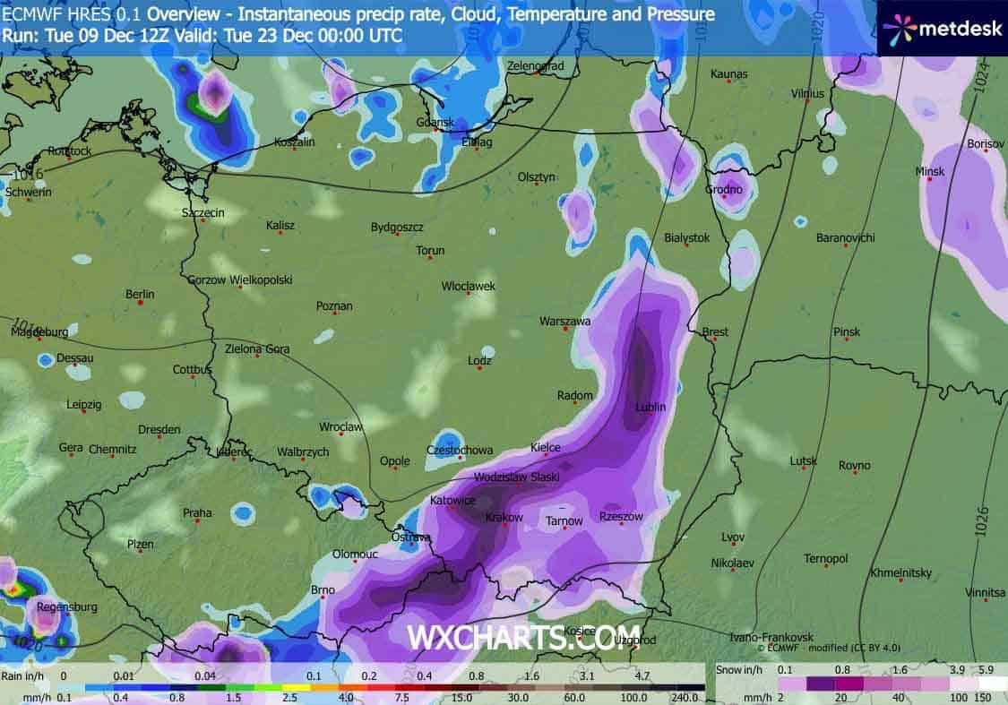 Opady śniegu na Święta Bożego Narodzenia