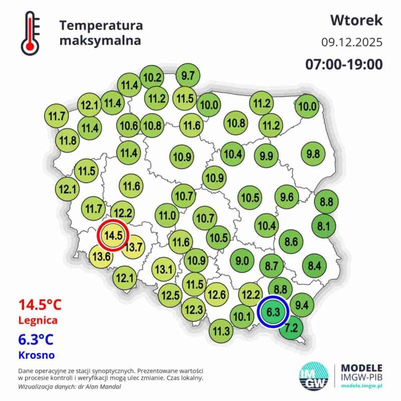 silne ocieplenie w kraju