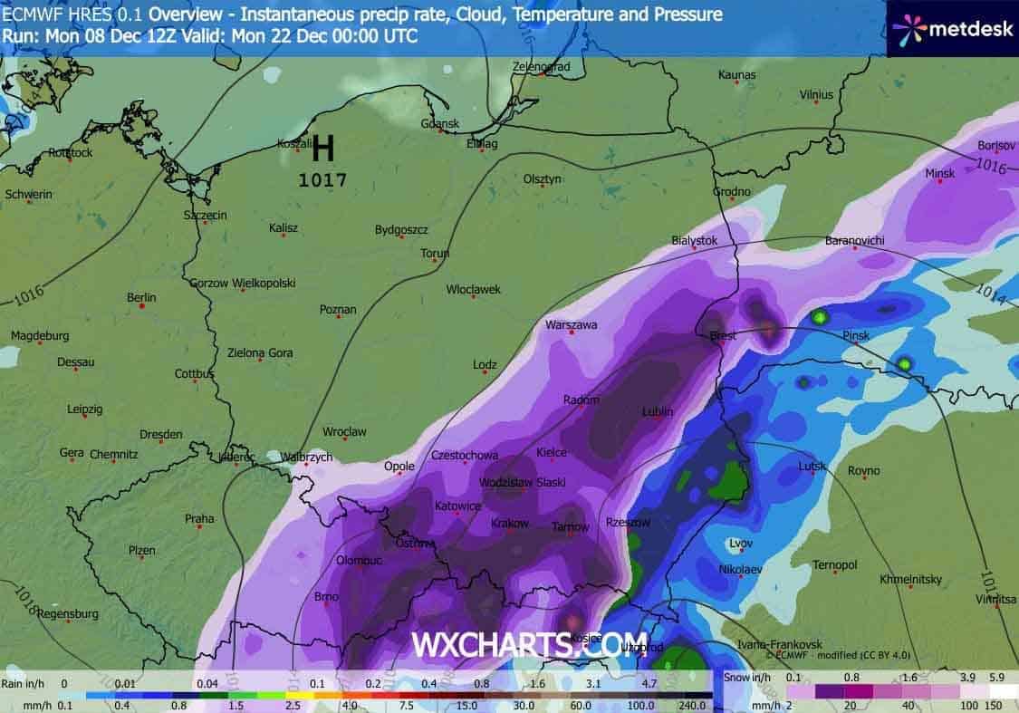 Śnieżyca nad Polską będzie bardzo silna po 20 grudnia
