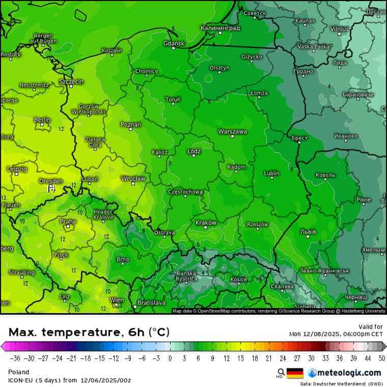 silne ocieplenie w prognozach pogody w Polsce