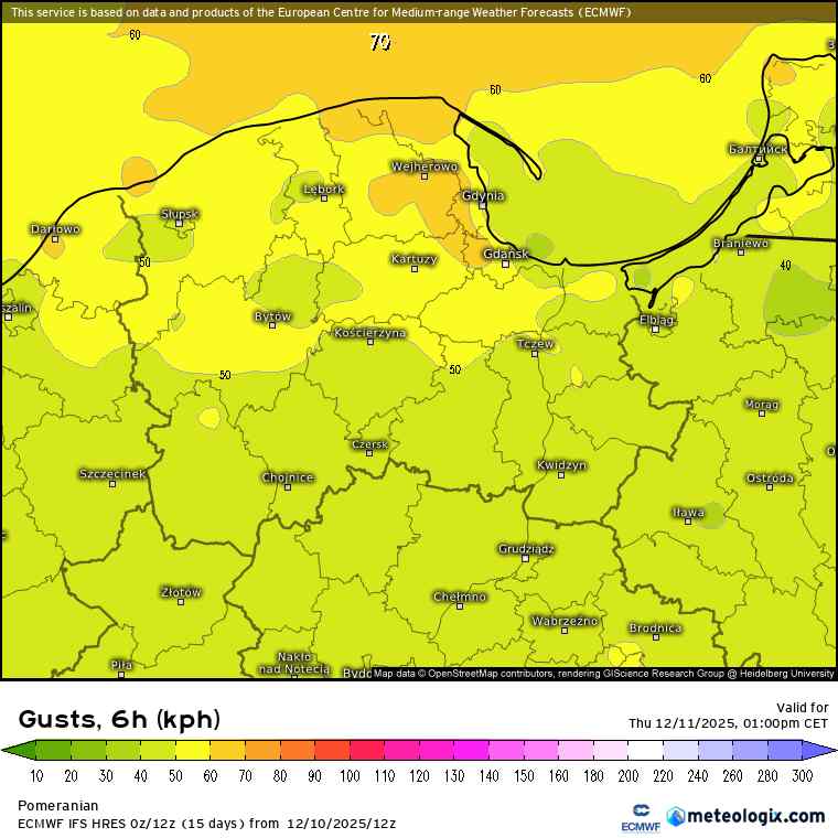 groźna pogoda w kraju i porywisty wiatr w prognozach ECMWF