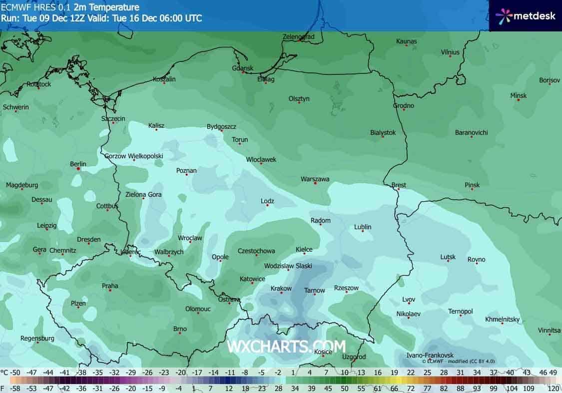 Mróz i przymrozki nocami po 15 gudnia
