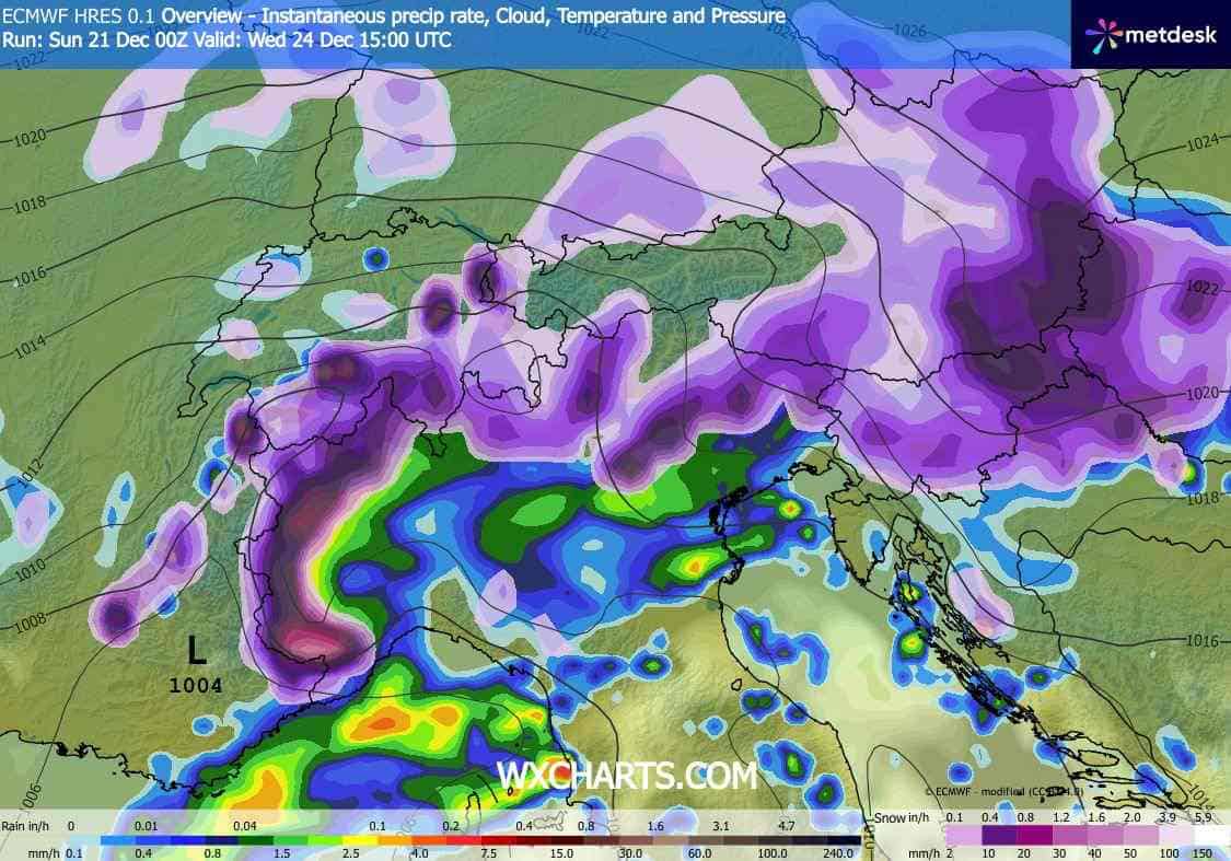 Silne śnieżyce w regionach alpejskich