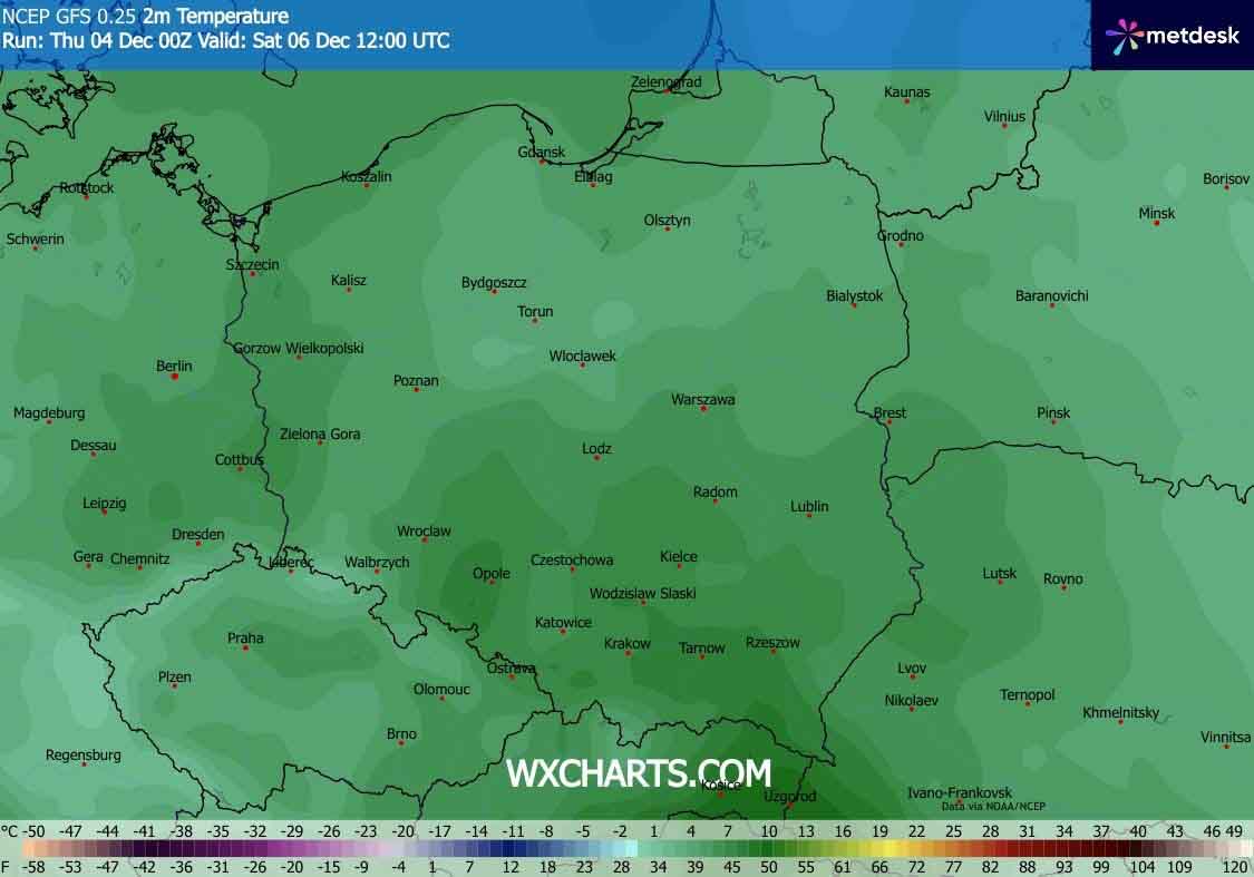 Stabilne temperatury w weekend w Polsce