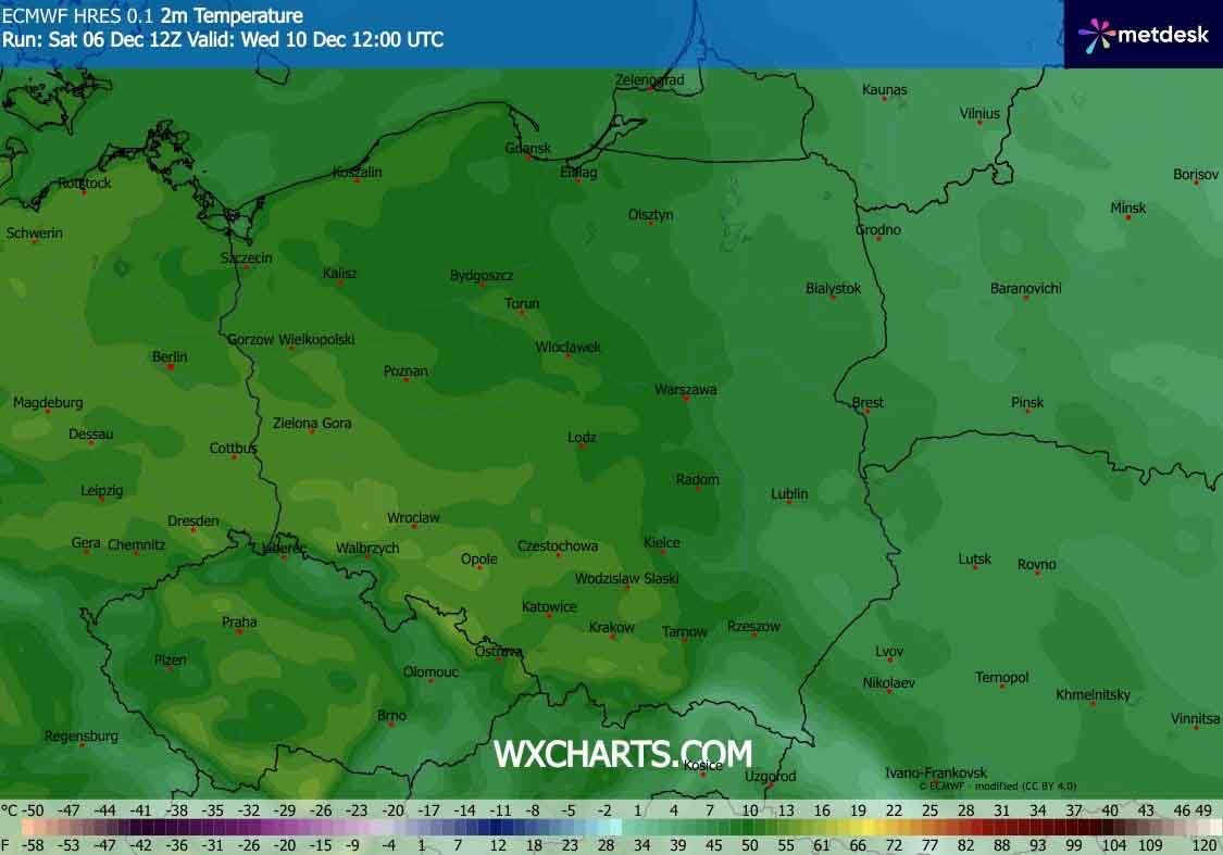 Temperatury w rozpoczynającym się tygodniu w Polsce