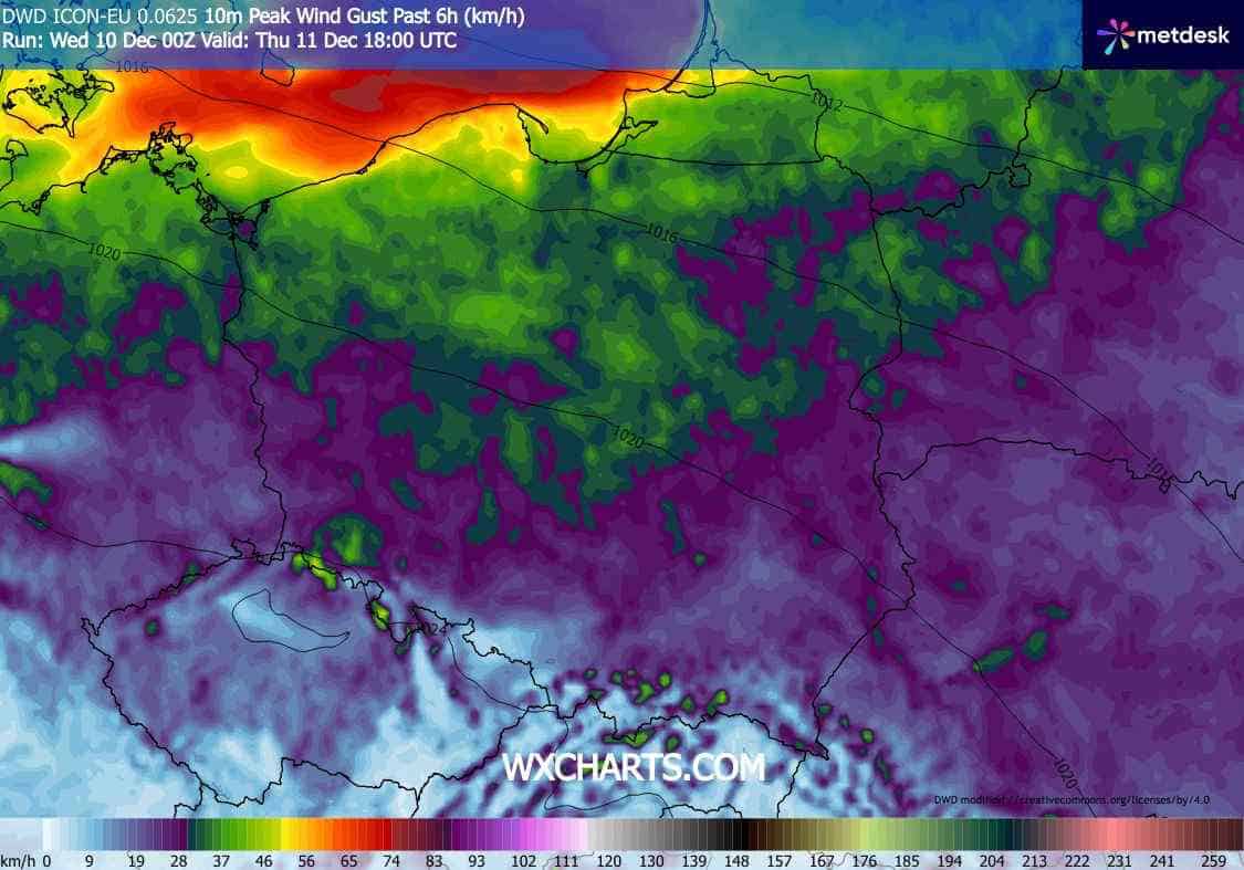 wichura w prognozach ECMWF