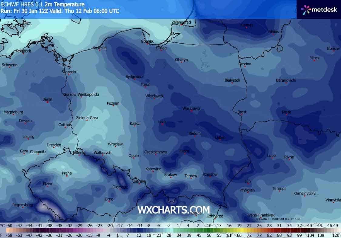 Niskie temperatury wrócą do Polski